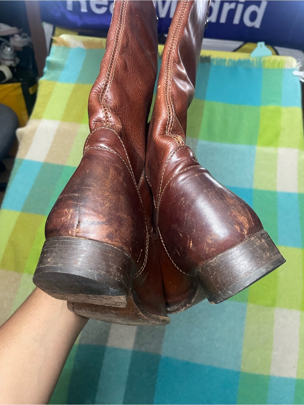 Frye Women’s Melissa Brown Leather Riding Western Heeled Boots - Picture 7 of 8